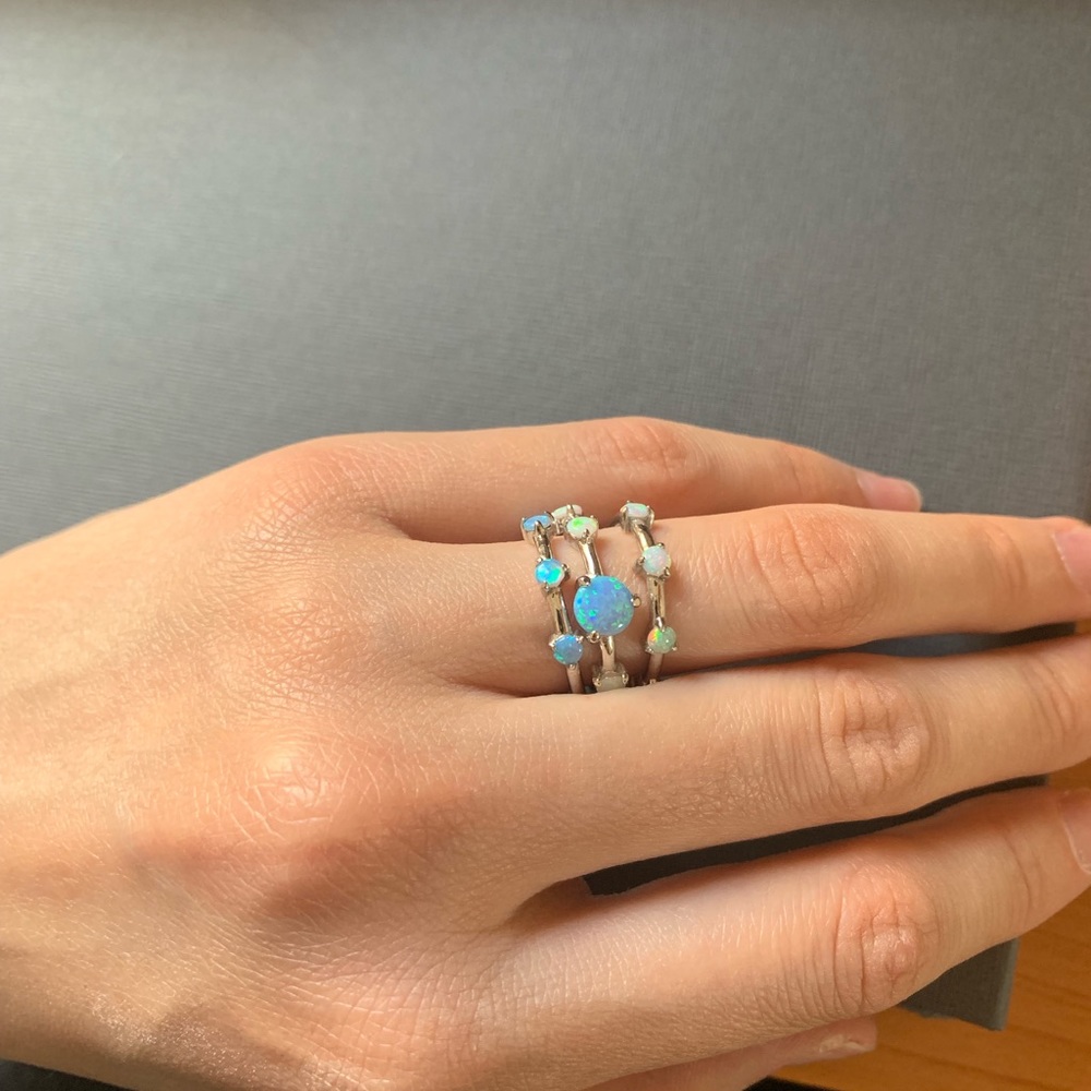 3 Silver Rings Size 6